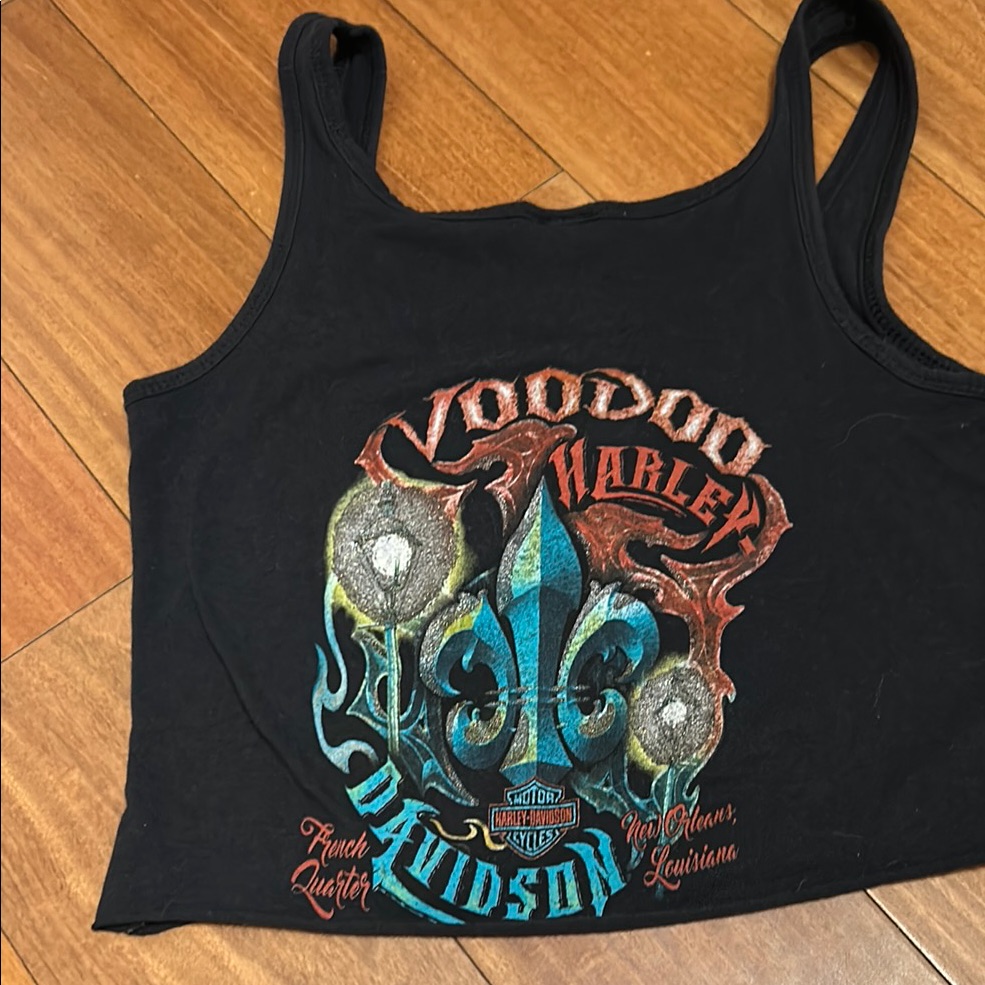 Harley Davidson Voodoo New Orleans Ladies Cut Off Tank Top